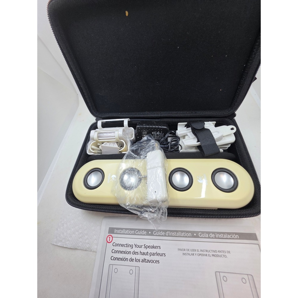 Logitech Portable Folding Speaker System‎ with Travel Case Cream and White